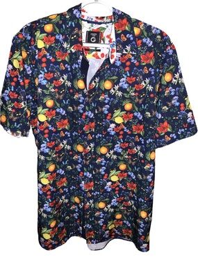 Fried Denim NYC Men’s Casual Floral Citrus Shirt Size Large